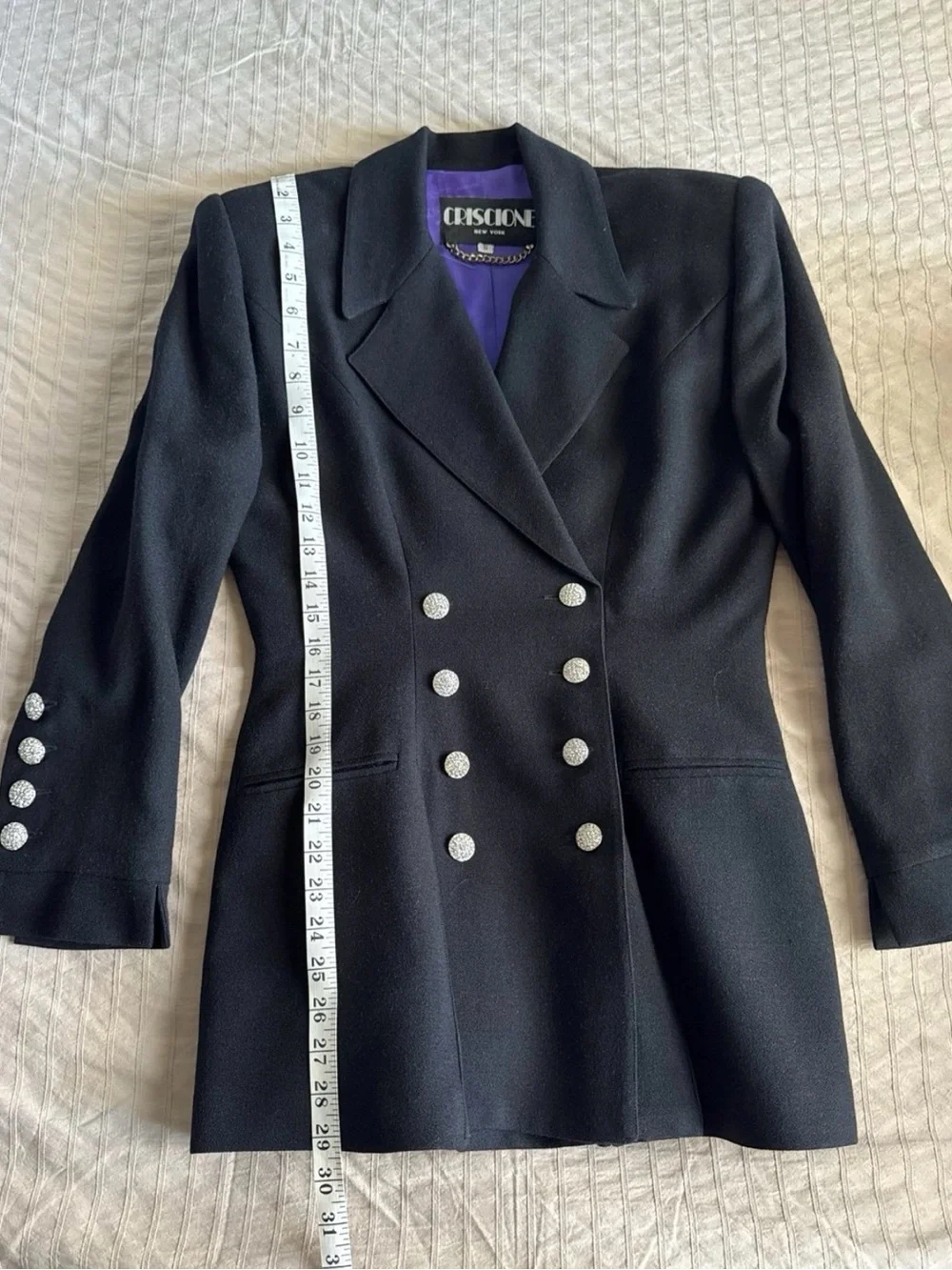 Vintage Criscione Black Fitted Blazer